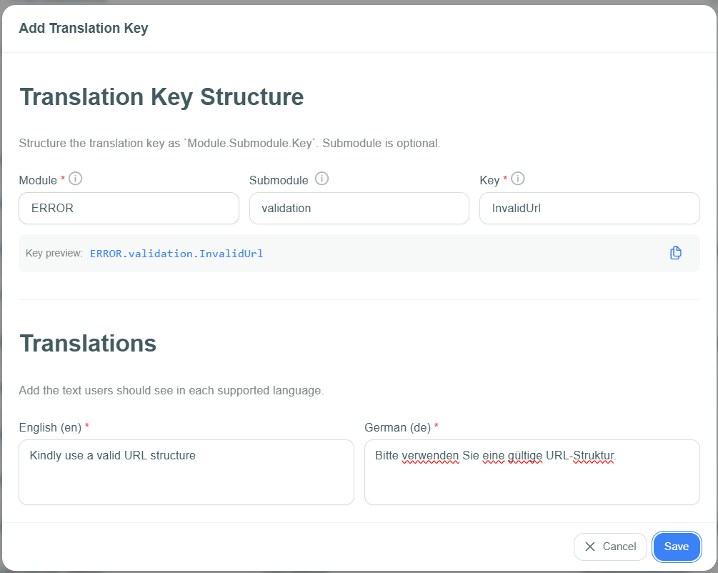 Add Custom Translation