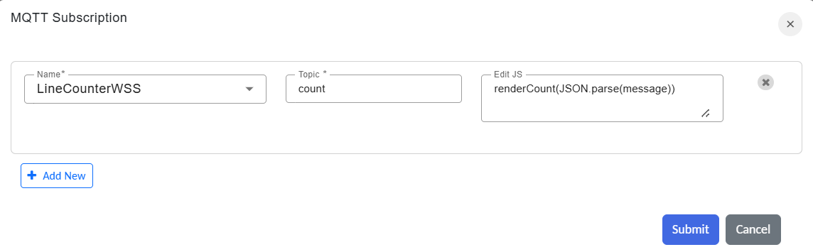 Add an MQTT subscription in the Custom UI
